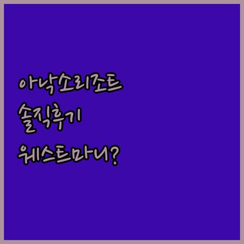 아낙소 리조트 투숙객 리뷰 분석 최고