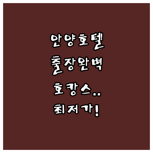 출장 및 호캉스에 딱 좋은 안양 호텔..