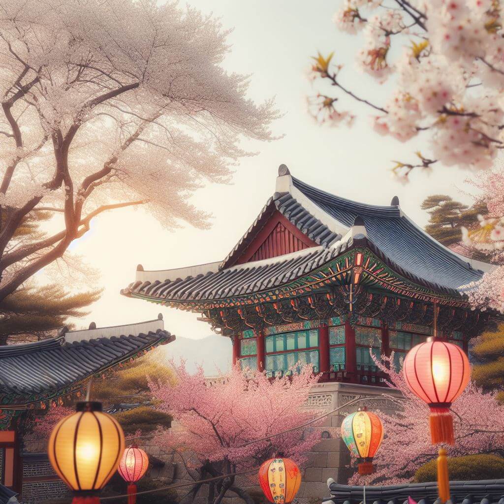 AI가-그린-천안-각원사-벚꽃-풍경