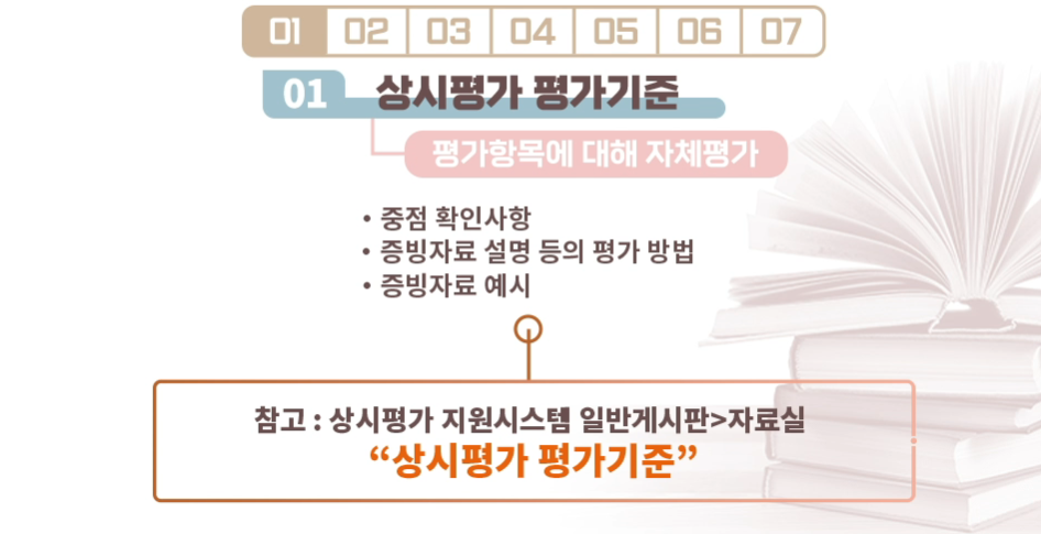 상시평가 평가항목 평가 기준