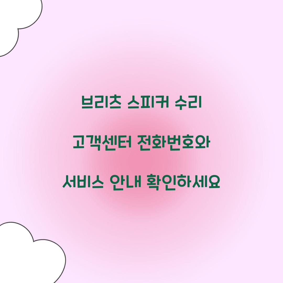 브리츠 스피커 수리 고객센터 전화번호