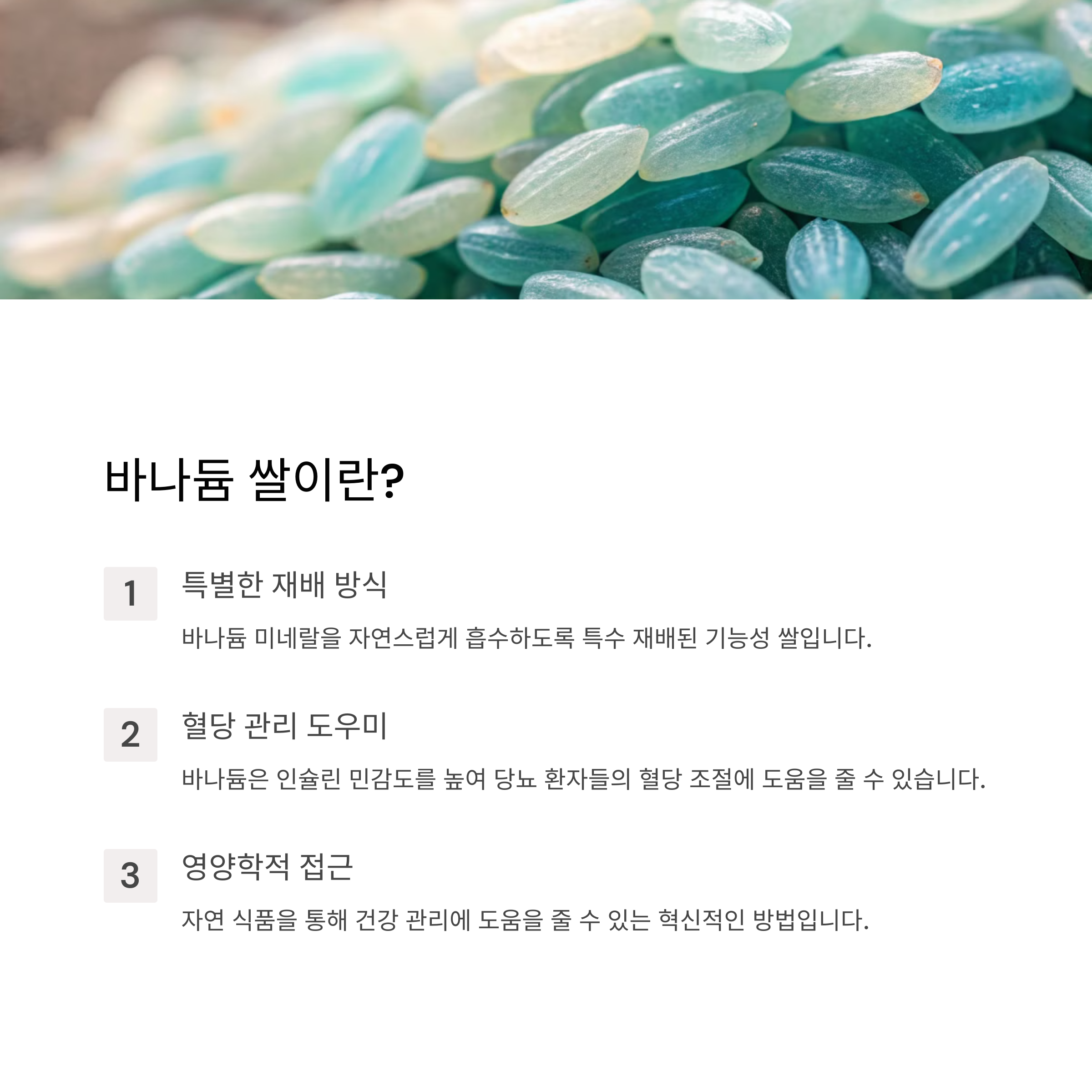 바나듐 쌀, 혈당 관리에 효과