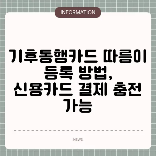 기후동행카드 따릉이 등록 방법, 신용카드 결제 충전 가능
