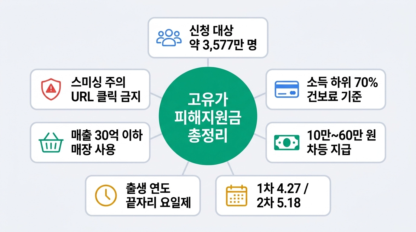 2026 고유가 피해지원금 신청 대상 금액 방법 총정리 인포그래픽