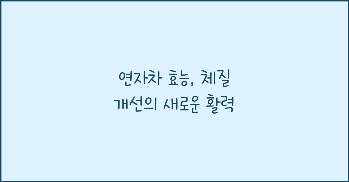 연자차 효능