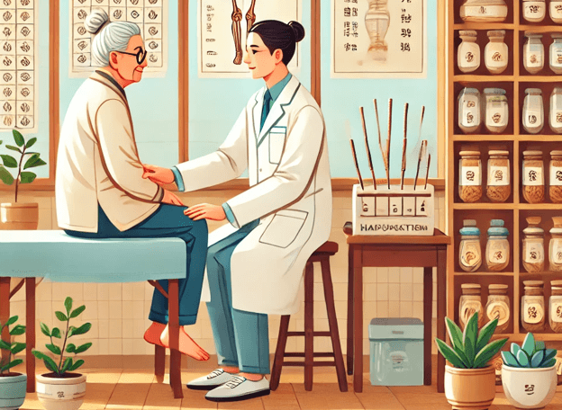 한방병원에서 진료 받는 노인