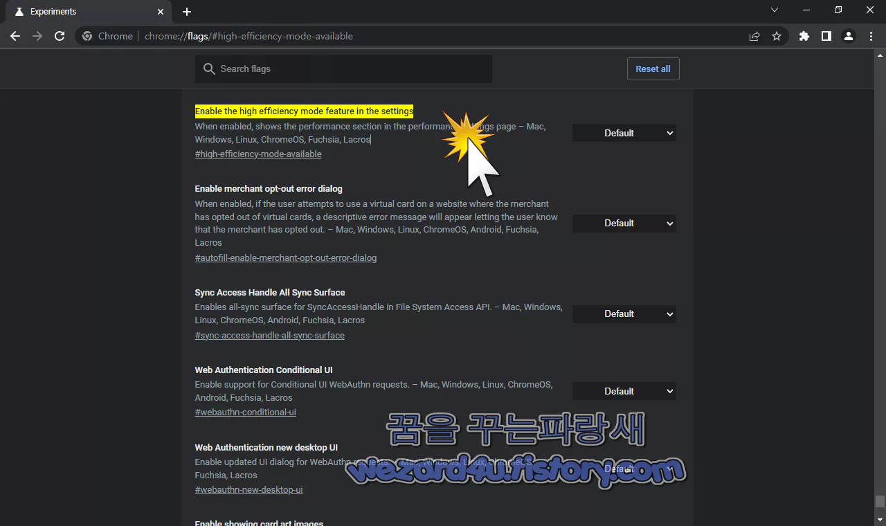 Enable the high efficiency mode feature in the settings