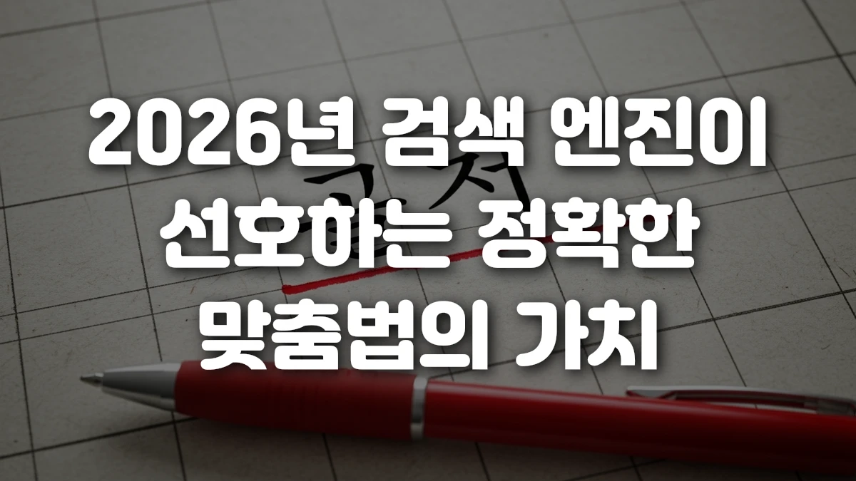 2026년 검색 엔진이 선호하는 정확한 맞춤법의 가치
