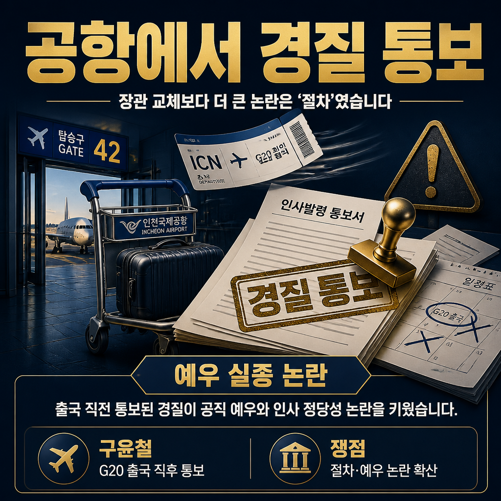 공항에서 경질 통보