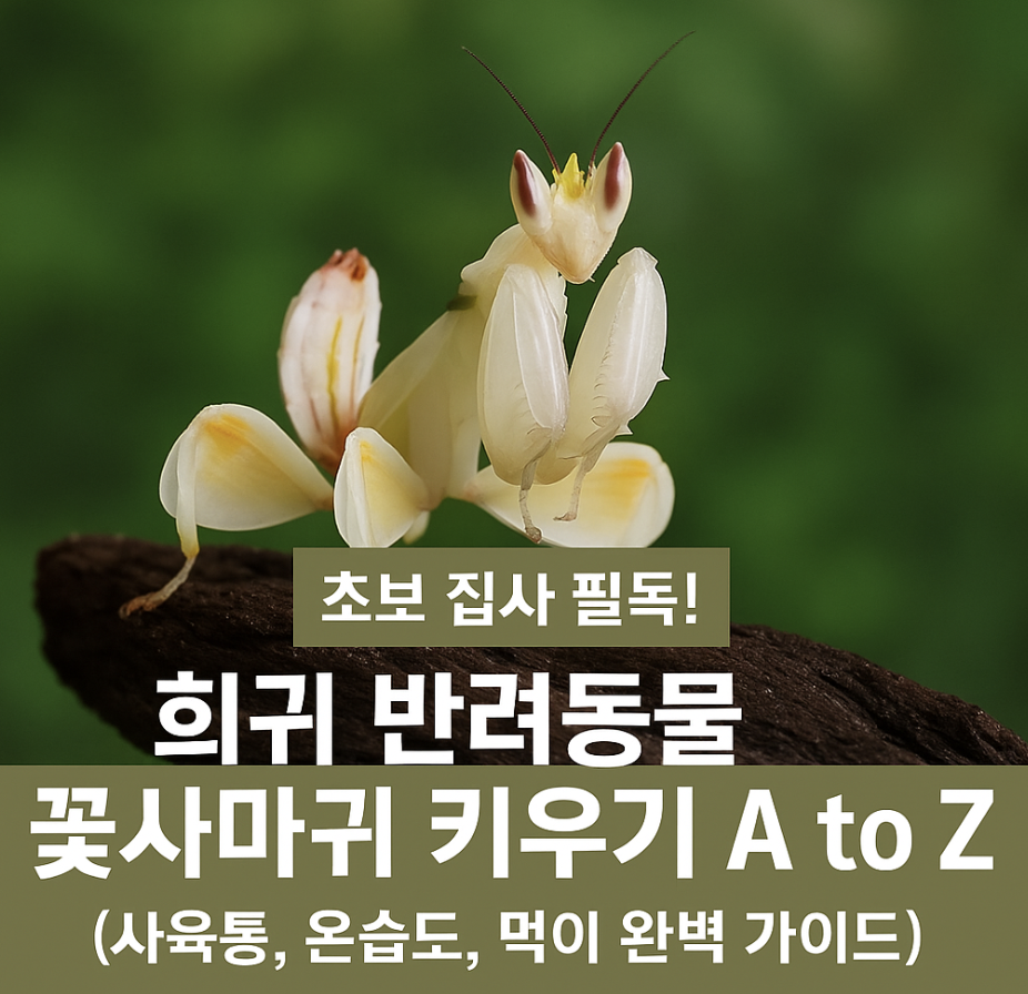 초보 집사 필독! 희귀 반려동물 꽃사마귀 키우기 A to Z (사육통, 온습도, 먹이 완벽 가이드)