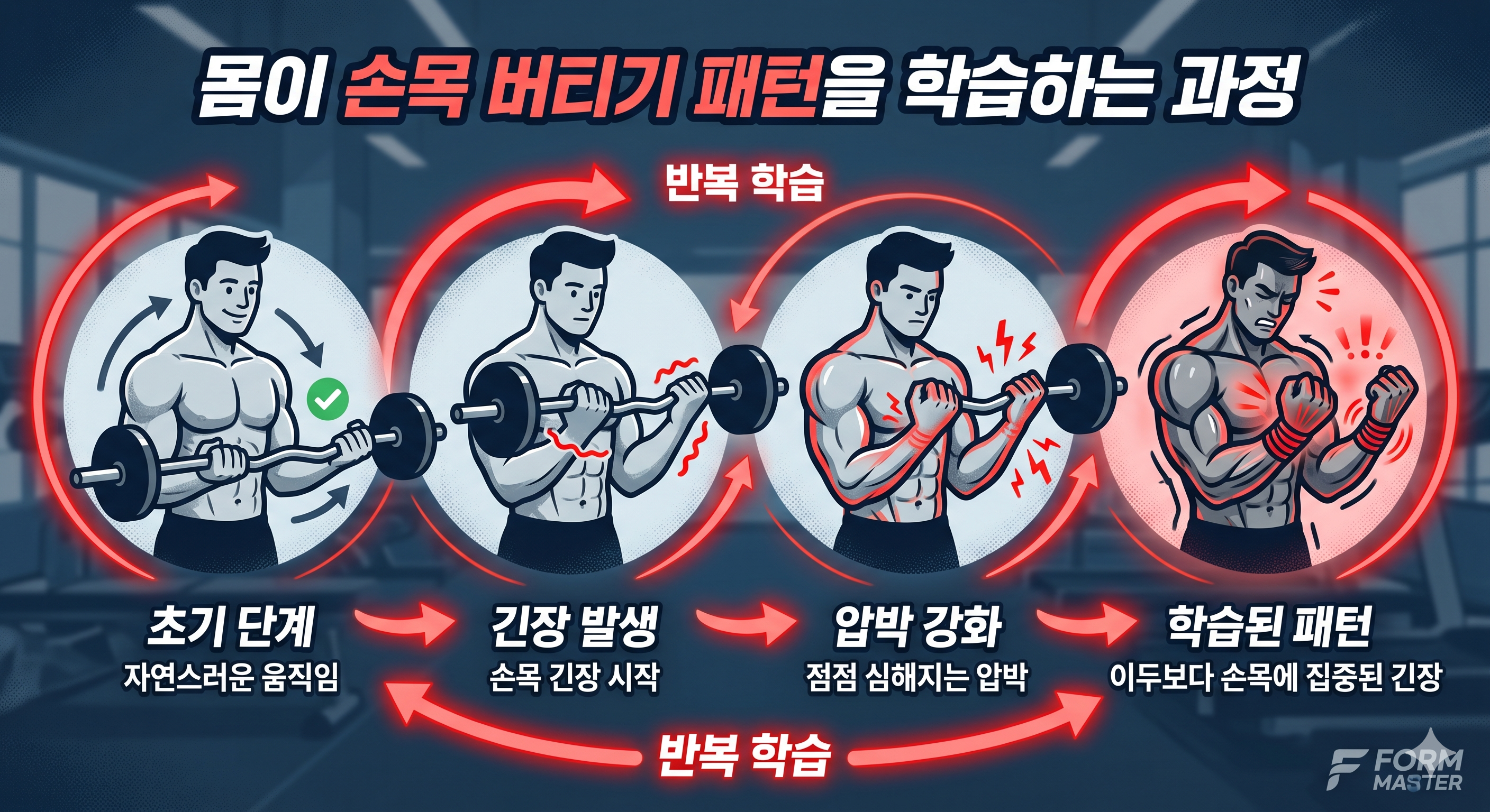 몸이 손목 버티기 패턴을 학습하는 과정