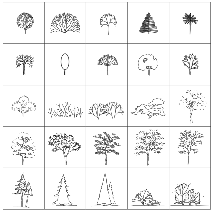 나무, 수목, 조경 입면.DWG 파일 다운로드-1