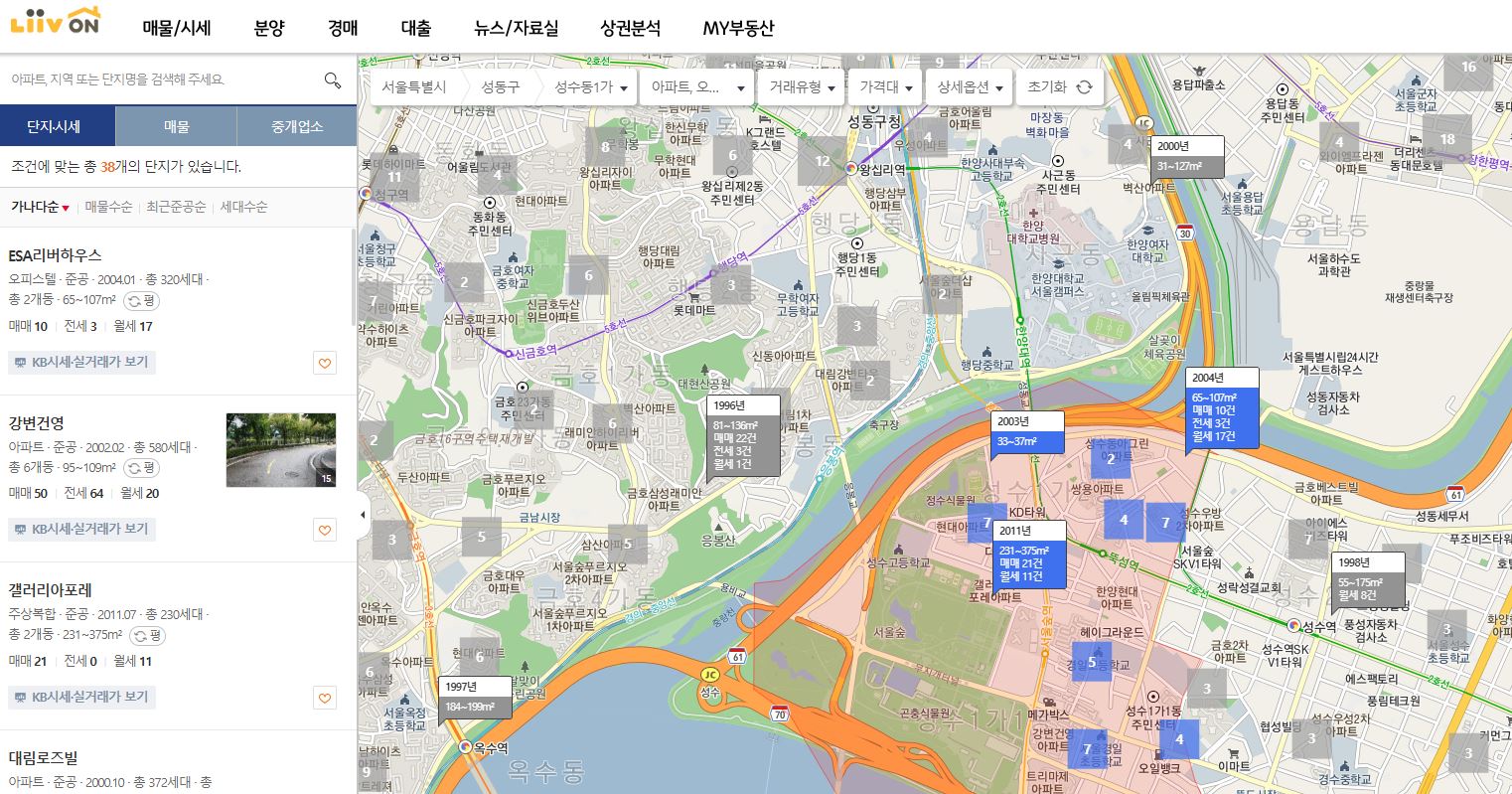 KB부동산 시세 조회