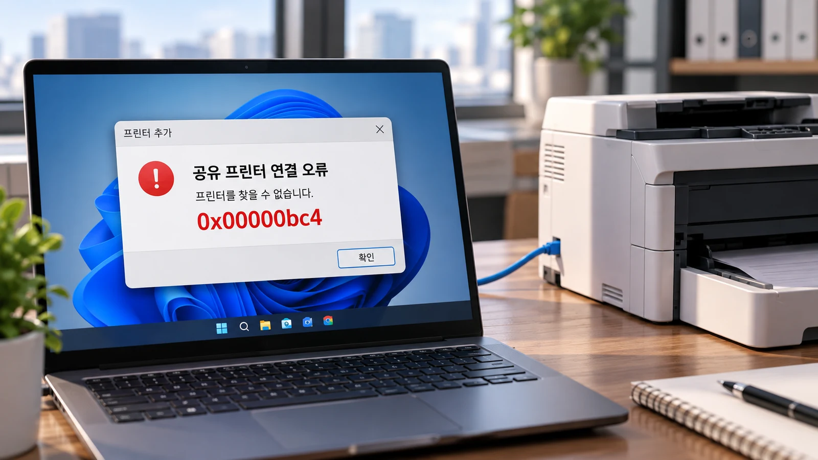 윈도우11 공유 프린터 0x00000bc4 프린터를 찾을 수 없습니다 오류 해결 안내 이미지