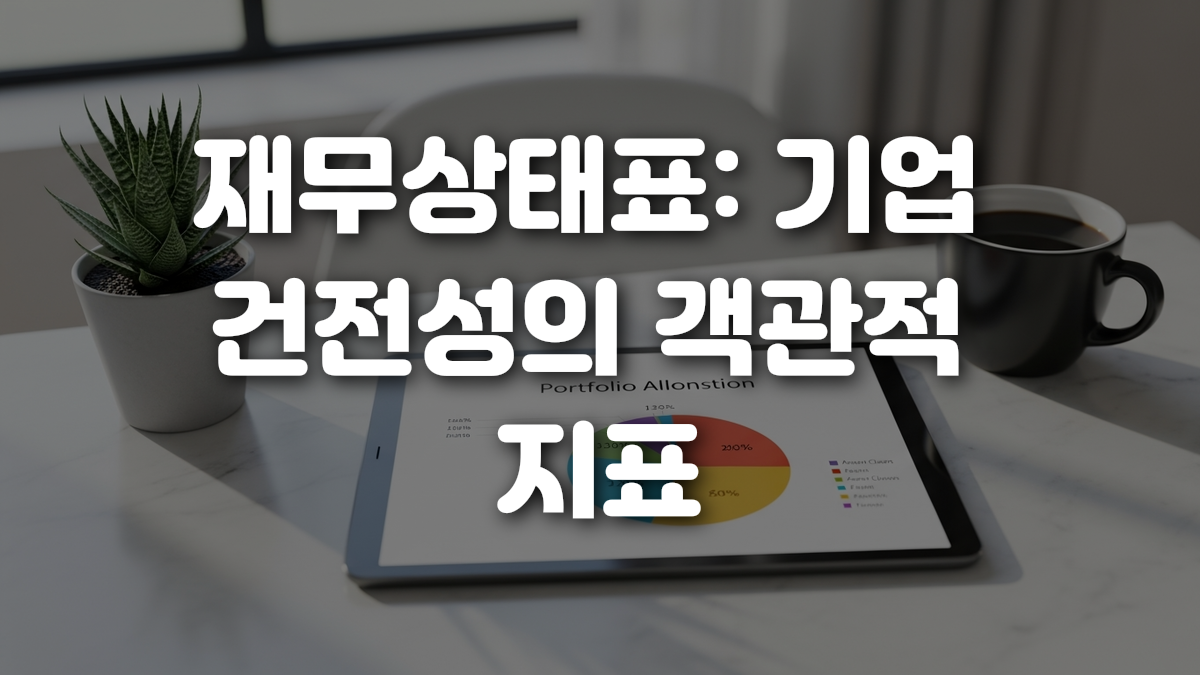 재무상태표 기업 건전성의 객관적 지표