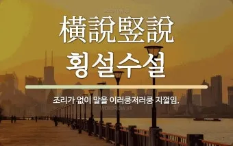 횡설수설 뜻 유래 예시 문장 모음_3
