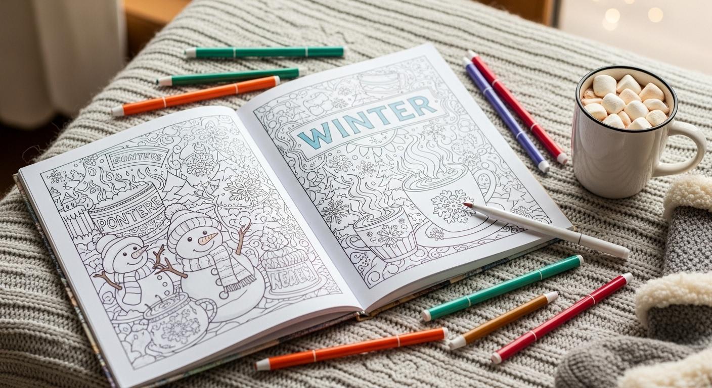 겨울 이불 컬러링북