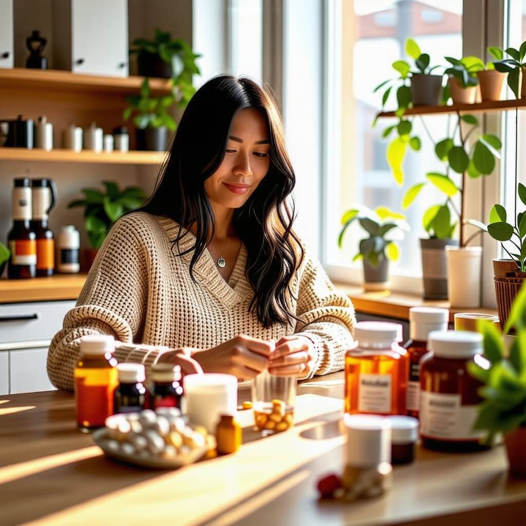 영양제-잡고있는-여성