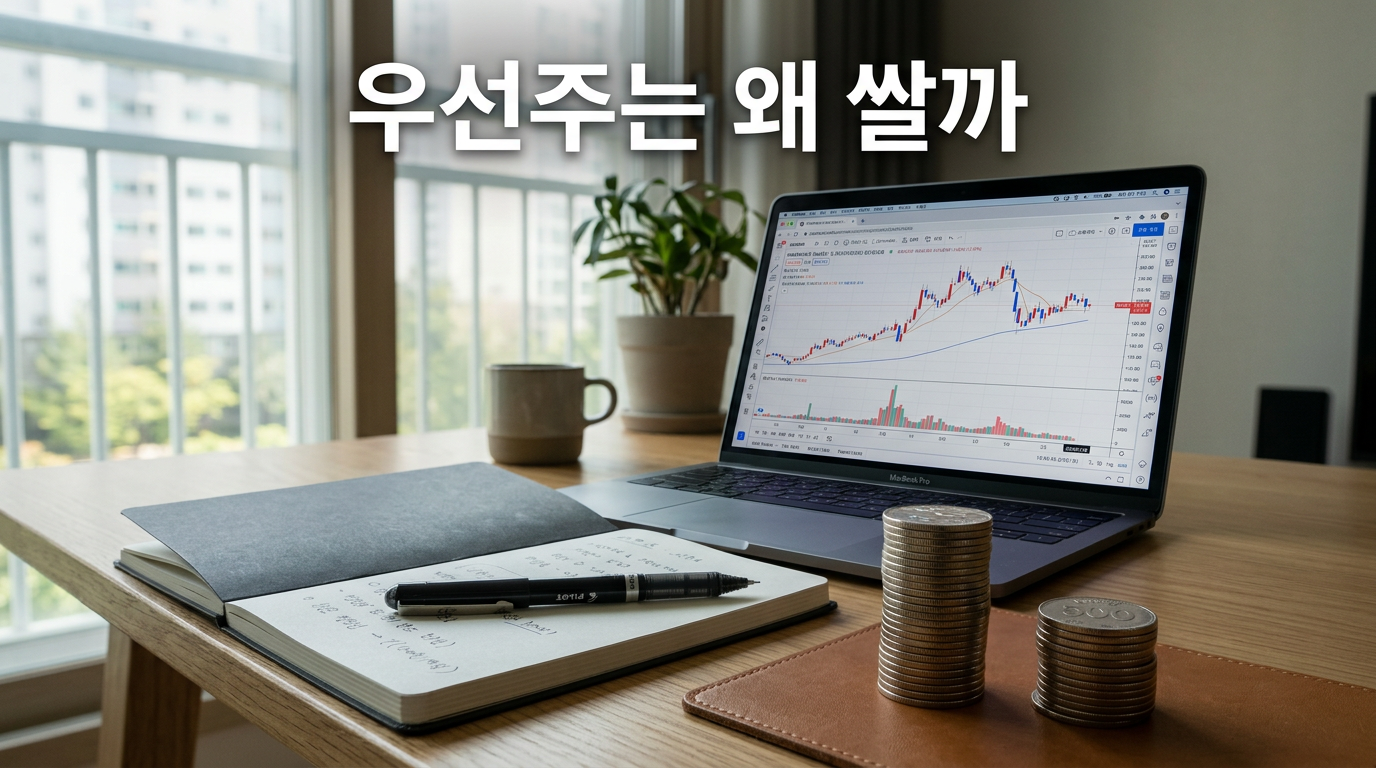 우선주와 보통주 가격 차이를 보여주는 투자 사진