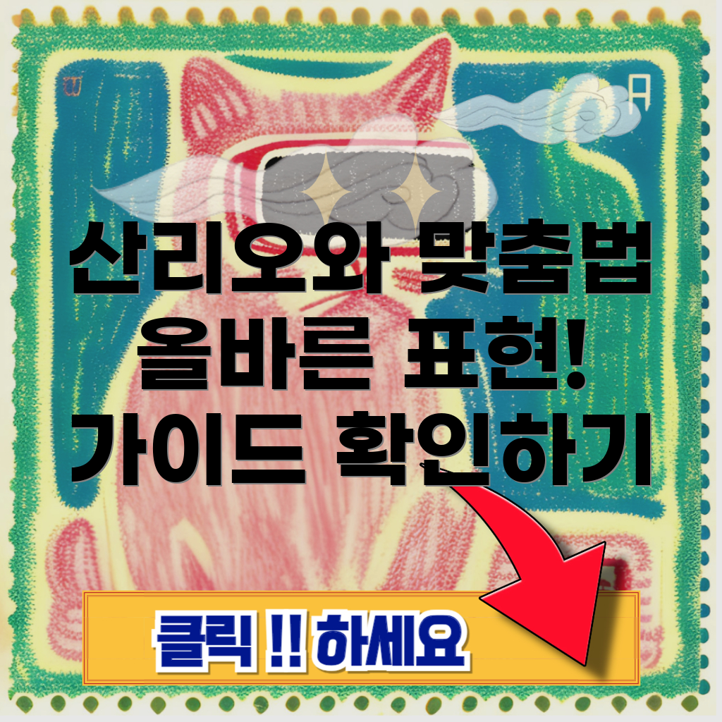 산리오 캐릭터즈 맞춤법