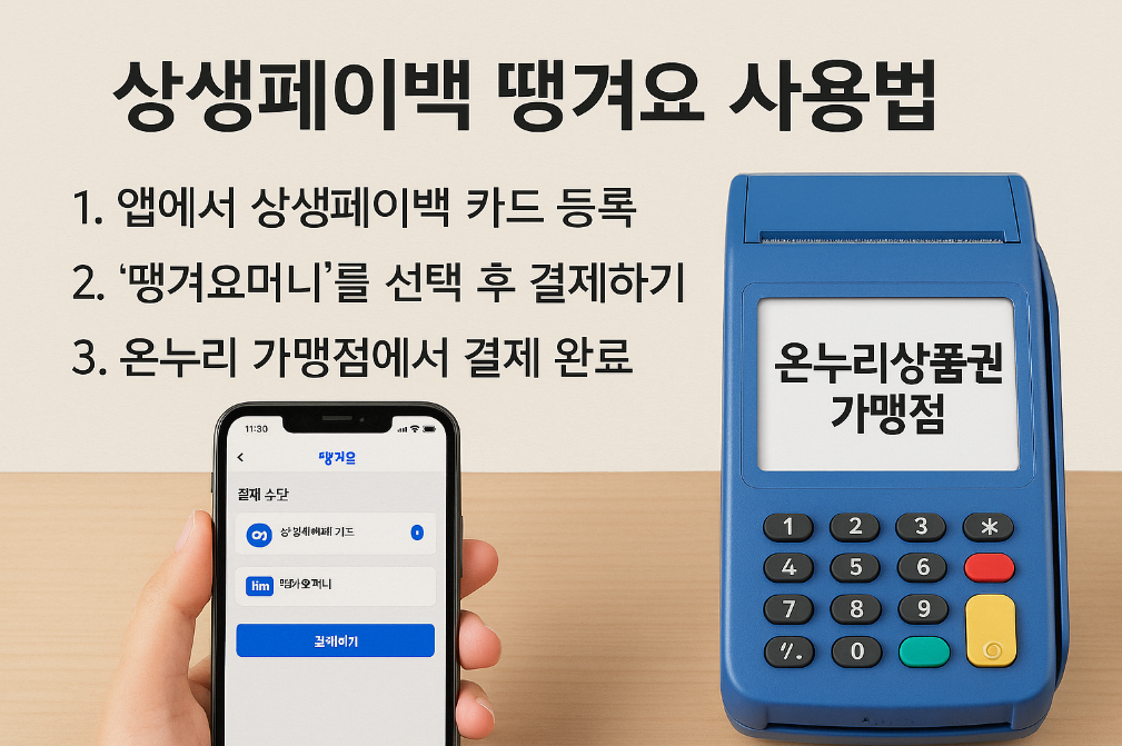 상생페이백 땡겨요 3분 완벽 사용법 및 결제방법