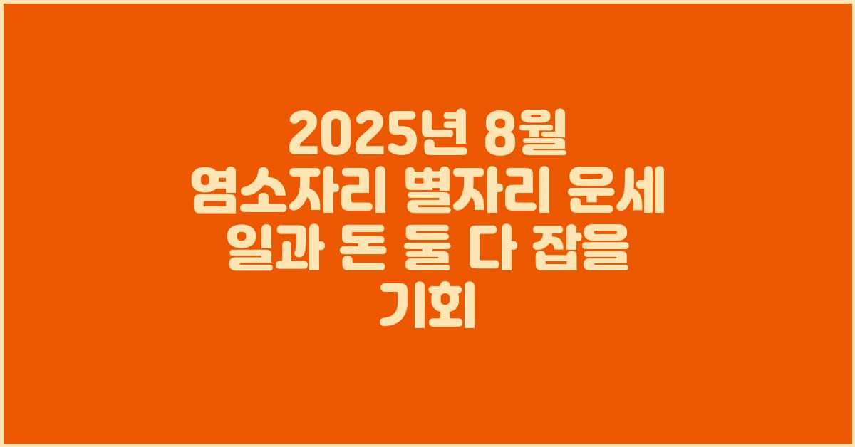 2025년 8월 염소자리 별자리 운세 일과 돈 둘 다 잡을 기회