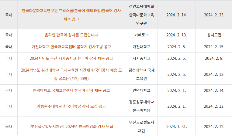 한국어교원 취업방향