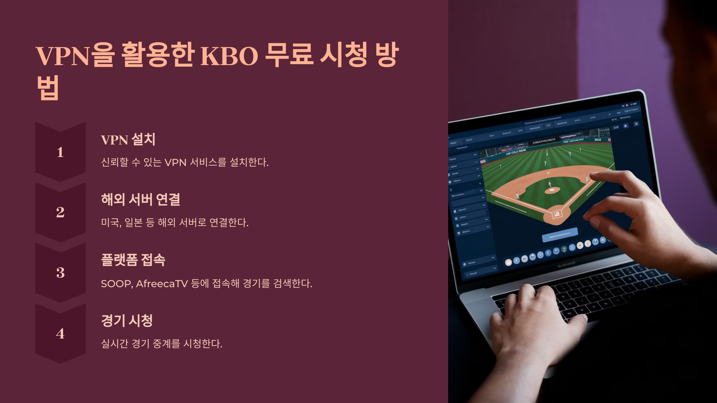 VPN을 활용한 KBO 무료 시청 방법