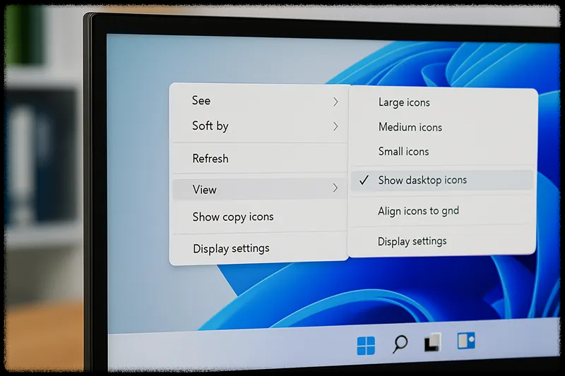 윈도우11 설정 화면에서 아이콘 표시 설정 변경하는 장면