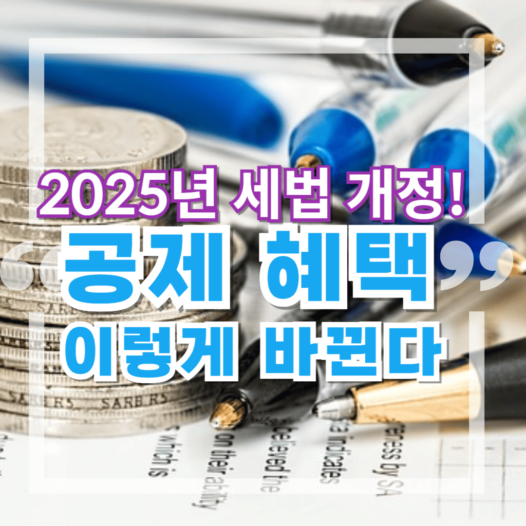 2025년 세법 개정으로 달라진 : 공제 혜택 총정리
