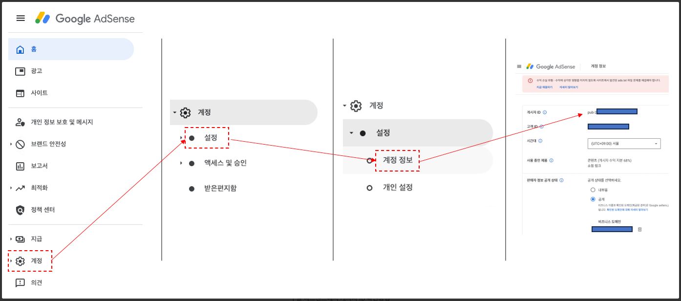 구글 애드센스에서 게시자 ID 확인방법