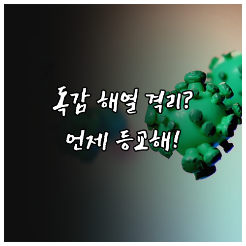A형 독감 등교 및 출근 기준과 해열..