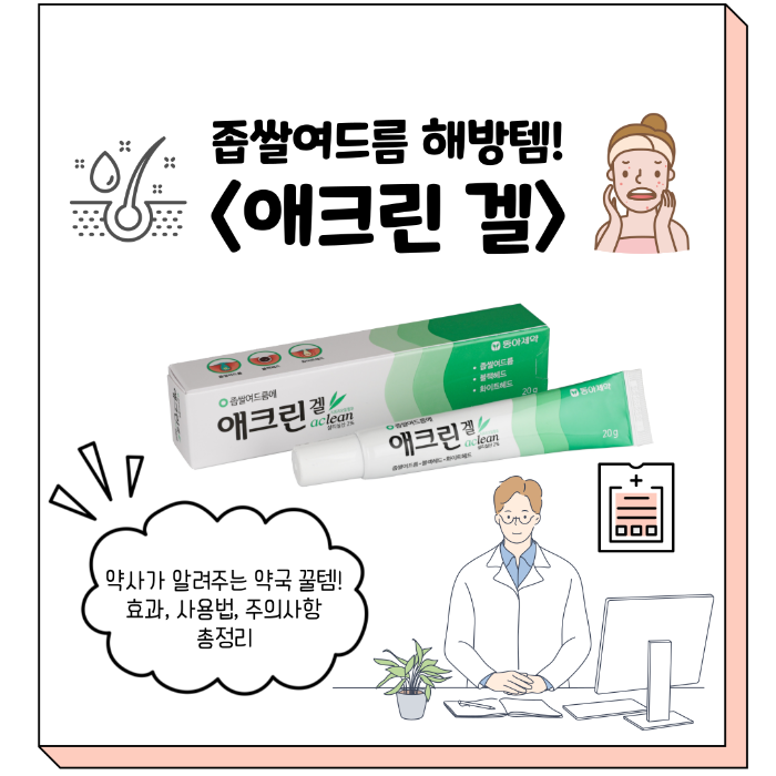 애크린겔, 여드름약, 좁쌀여드름, 가격 효과