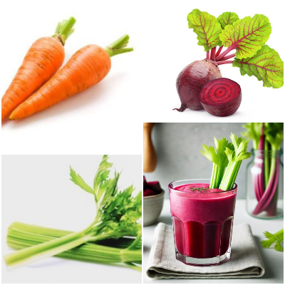 당근, 비트, 셀러리와 주스 사진
