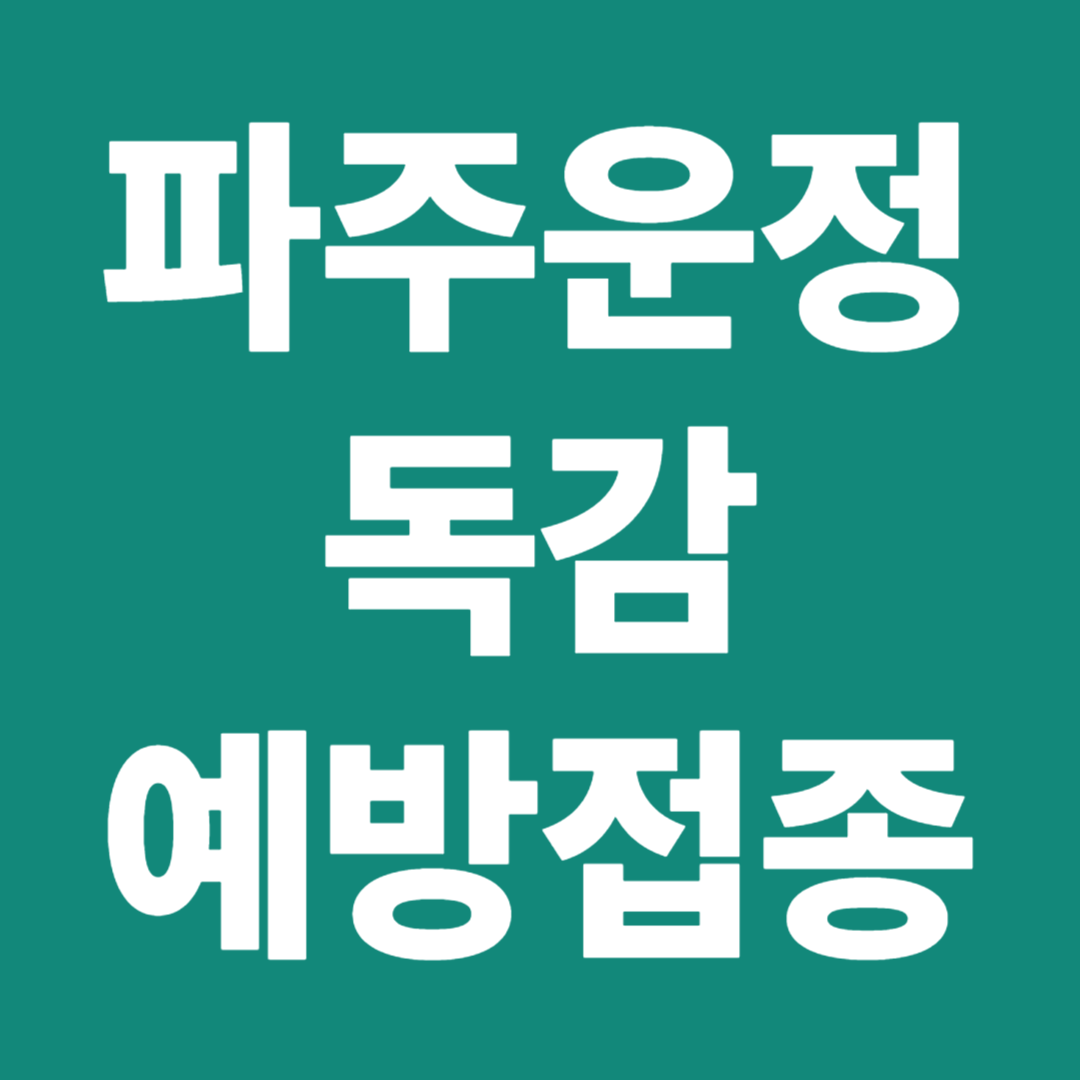 파주 운정 독감 예방접종 무료 대상 접종 일정 예약 팁