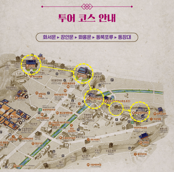 수원화성 투어 코스 안내