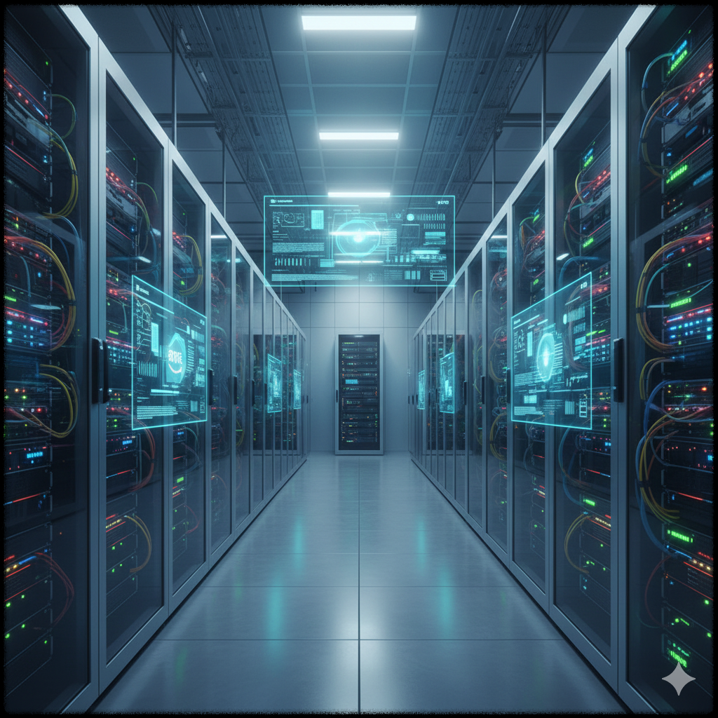 클라우드 서버와 데이터 센터를 표현한 이미지