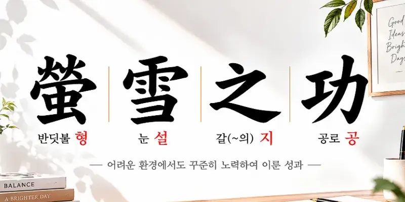 Hyeongseoljigong Korean idiom 螢雪之功 meaning academic achievement through perseverance despite difficult circumstances
