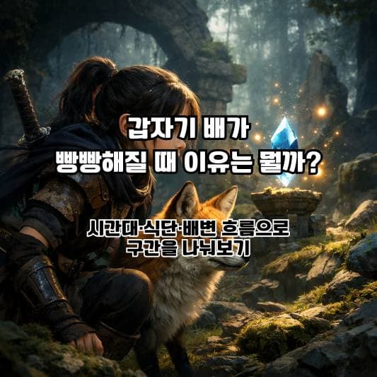 복부팽만과 장가스를 두고 음식 때문인지 장 문제인지 차분히 구분하려는 40~60대의 일상