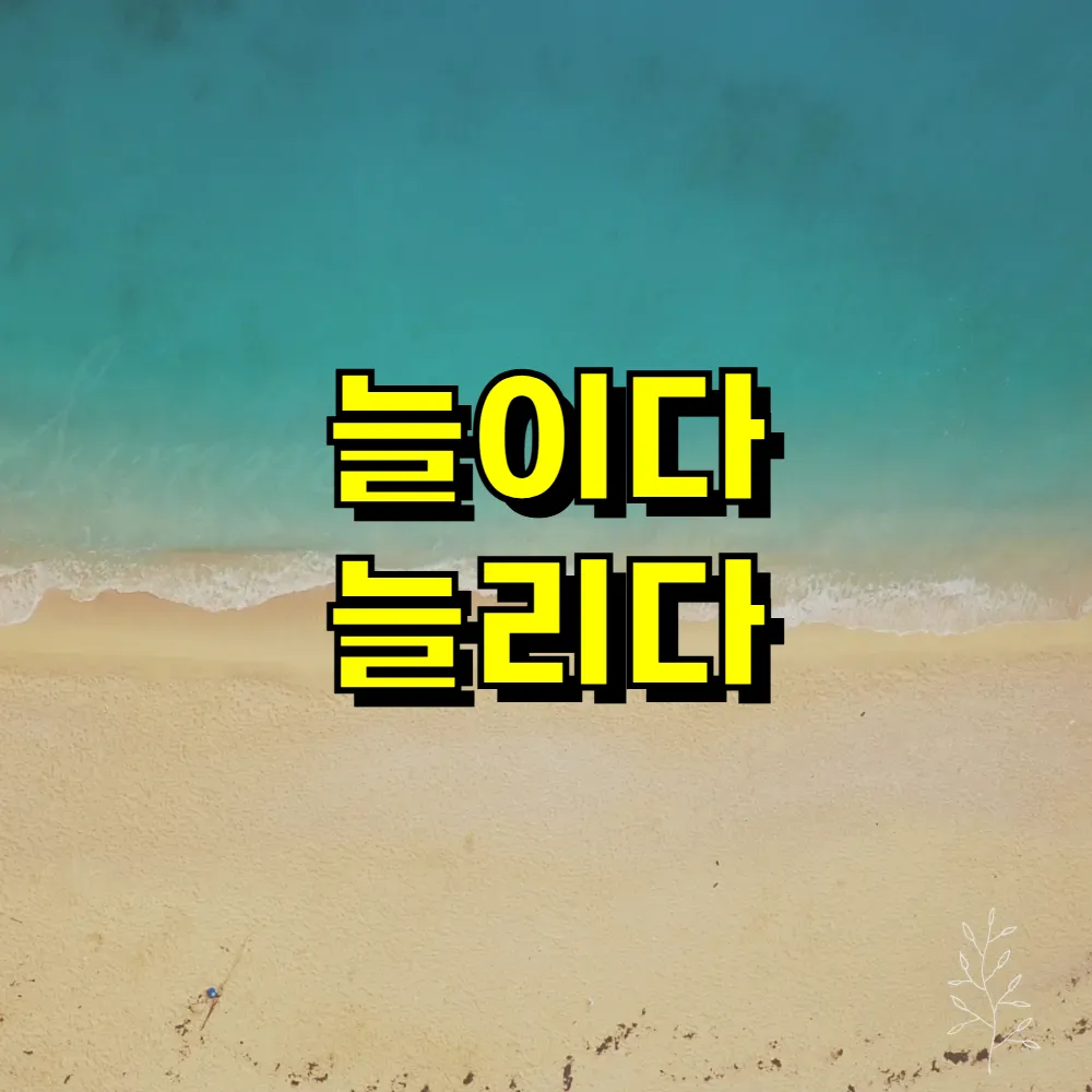 늘이다 늘리다