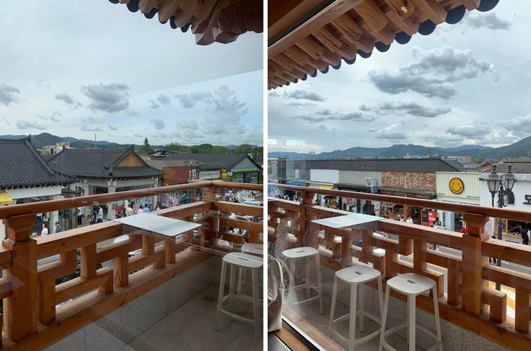 야외 테라스 자리 모습