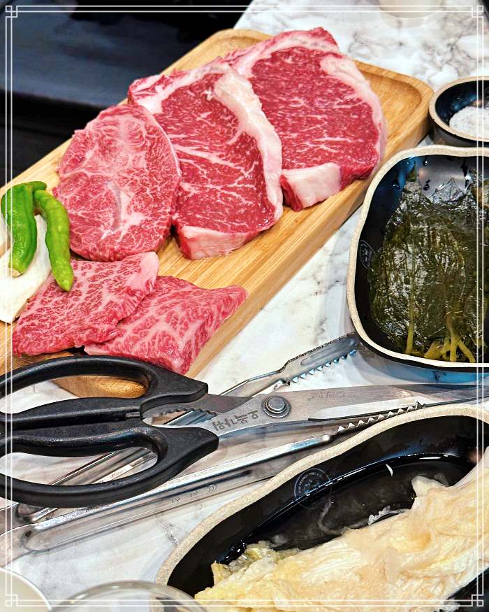 인천 송도 맛집 소고기 꽃등심, 새우살, 양념 갈비살