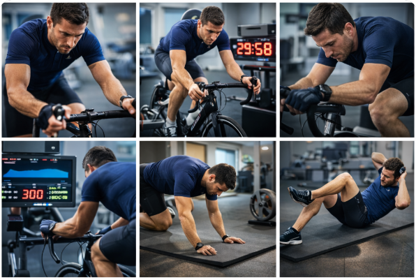 겨울철 실내 사이클 훈련 (30분 고강도, 체력 유지, 코어 강화)