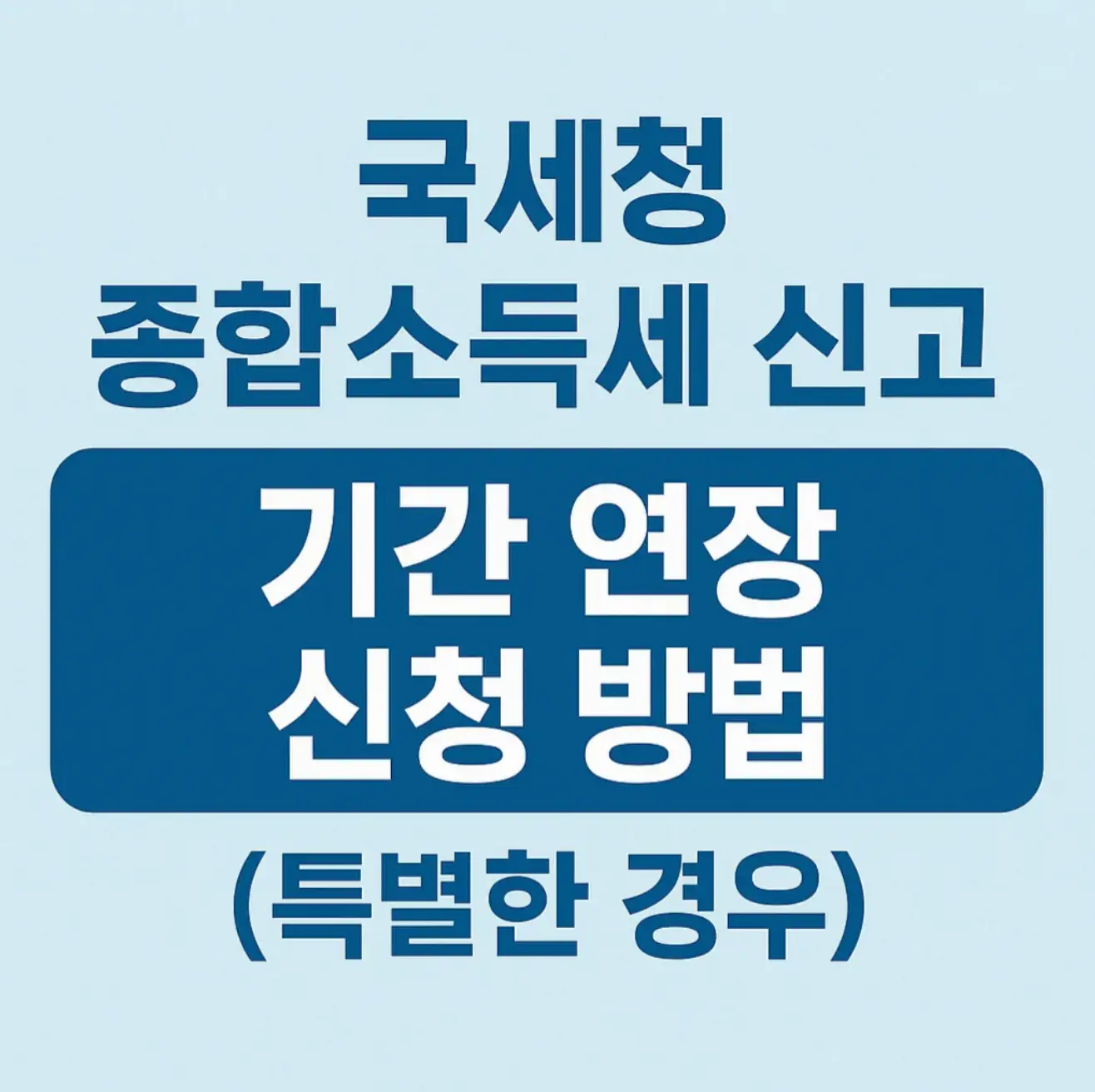 국세청 종합소득세 신고 기간 연장 신청 방법 (특별한 경우)