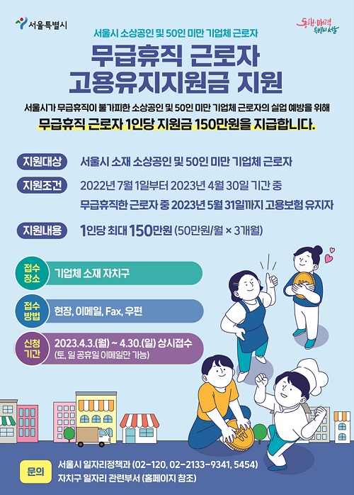 무급휴직 근로자 고용유지 지원금 접수처