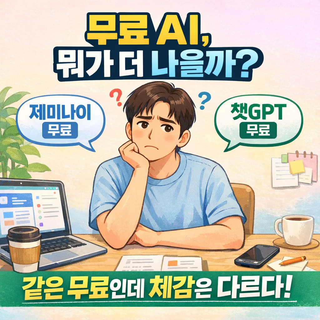 제미나이 무료 버전 쓰는데, gpt 무료 버전 비교하면?