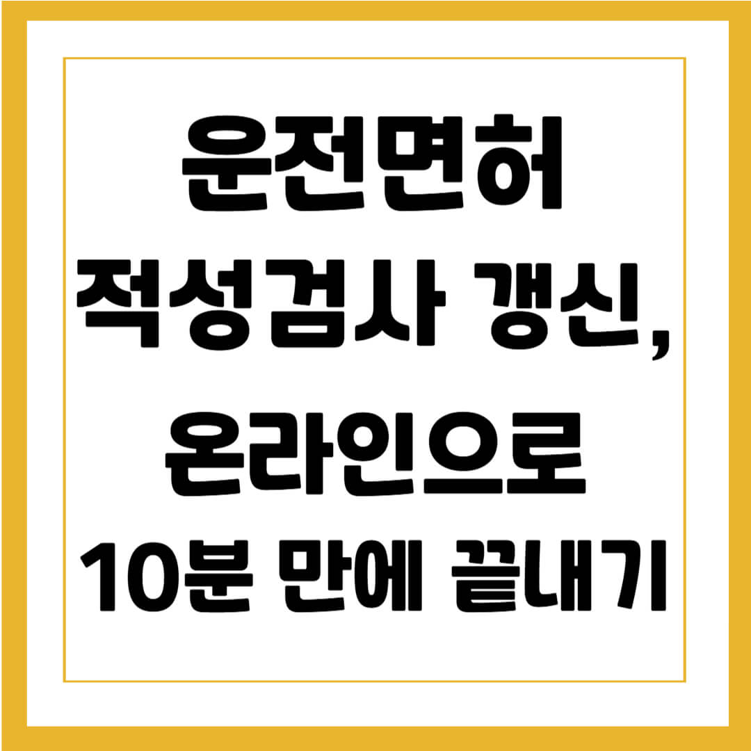 운전면허 적성검사 갱신 온라인 2025 기준, 10분 안에 끝내는 최신 가이드