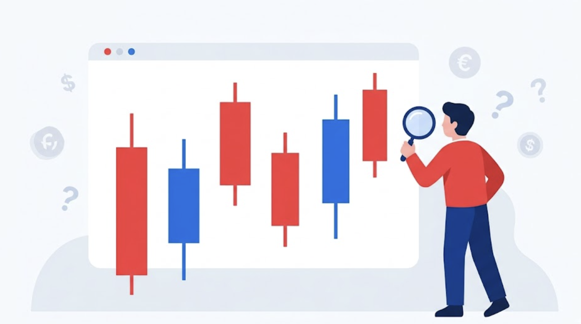 주식 양봉 음봉에 대해 궁금해 하는 모습 이미지