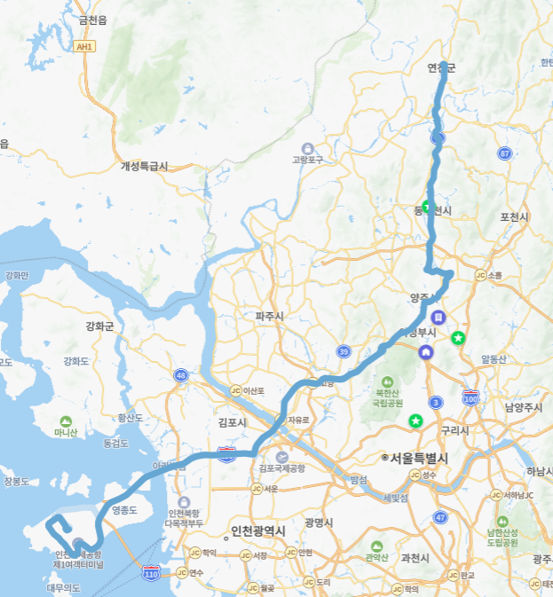 공항버스 노선도