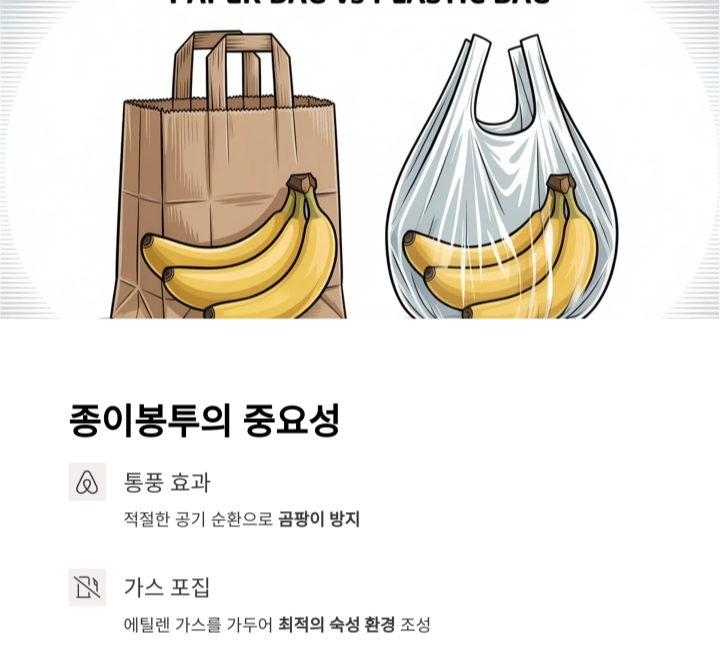 사과와 종이 봉투로 덜 익은 바나나 빠르게 익히는 법